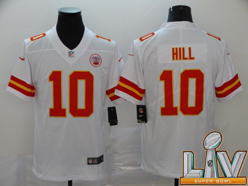 Super Bowl LV 2021 Men Kansas City Chiefs #10 Hill White Nike Vapor Untouchable Limited NFL Jersey->kansas city chiefs->NFL Jersey